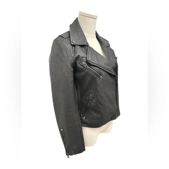 BLANK NYC Moto Jacket Vegan Leather Matte Black Onyx Women’s Size XS Small NEW - Picture 13 of 15